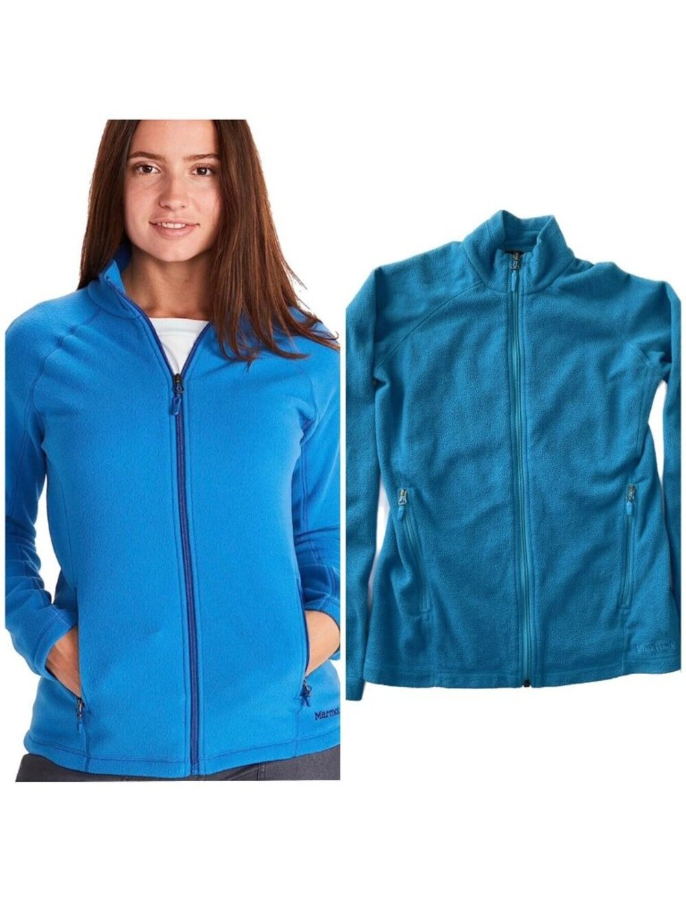 Marmot Women's Full Zip Fleece Jacket Small Blue